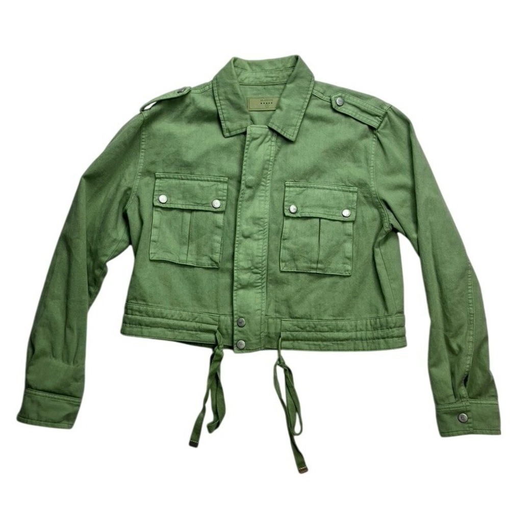 BLANKNYC Utility Jacket Green Cropped Casual Button‎ Front Women's Size S
